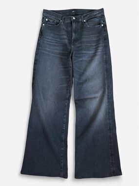 7 For All Mankind Wide-Leg Jeans in Black